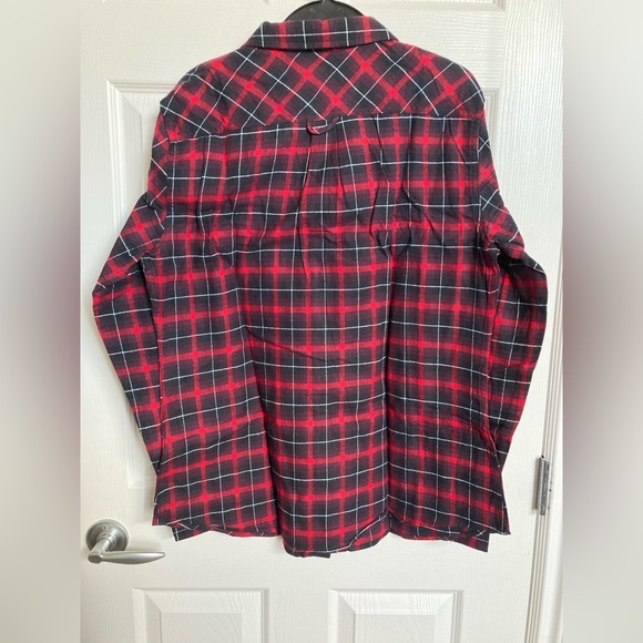 Red/Black/White Plaid Weatherproof Flannel - Picture 2 of 7